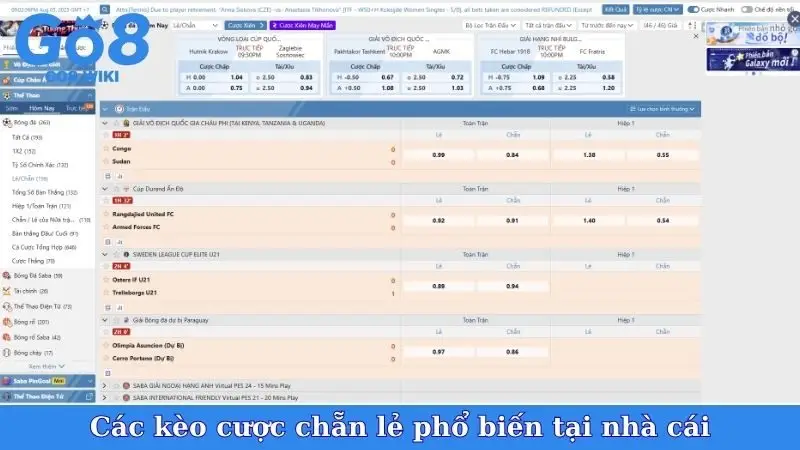 Các kèo cược chẵn lẻ phổ biến tại nhà cái
