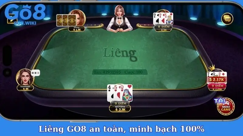 Liêng GO8 an toàn, minh bạch 100%