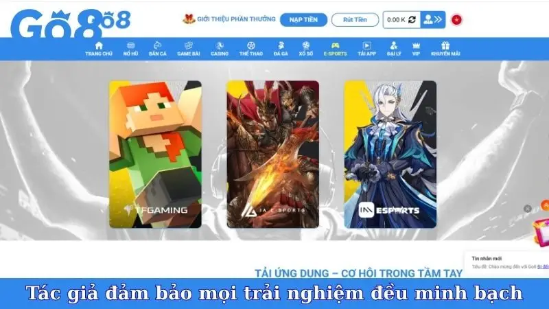 Tác giả đảm bảo mọi trải nghiệm đều minh bạch